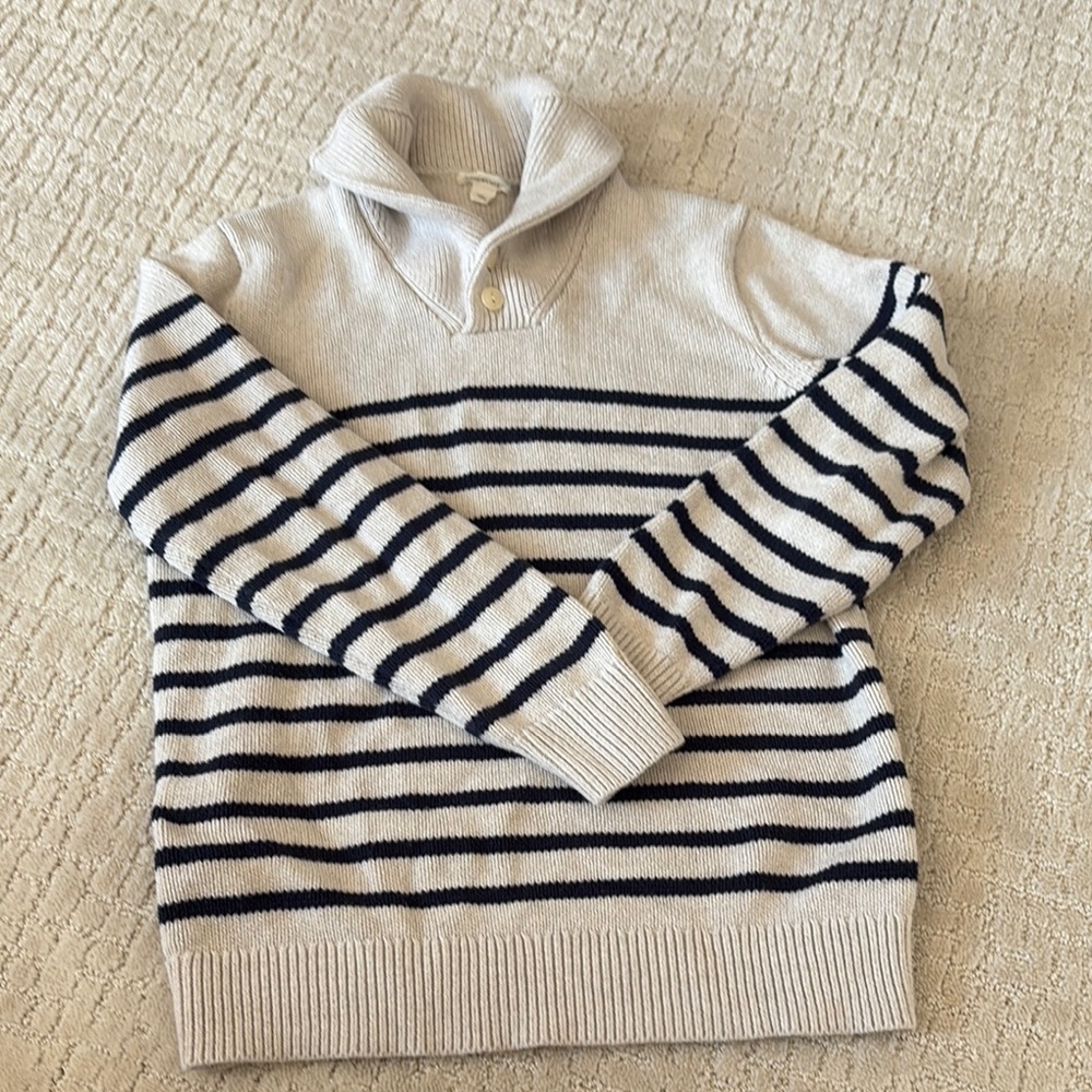 Striped Navy and Cream Men's Sweater